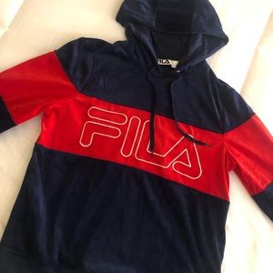 New * FILA * color block velour hoodie